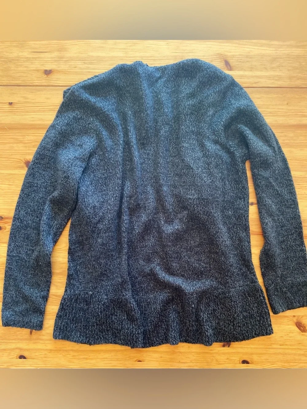 Karen Scott Knit Cascading Waterfall Cardigan Sweater Charcoal Grey Size Large